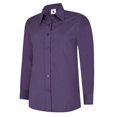 thumbnail image 1 of Uneek - Women's/Ladies Ladies Poplin Full Sleeve Shirt - 65% Polyester 35% Cotton - Purple - Size 3XL, 1 of 1