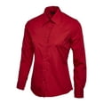 thumbnail image 1 of Uneek - Women's/Ladies Ladies Poplin Full Sleeve Shirt - 65% Polyester 35% Cotton - Red - Size XS, 1 of 1