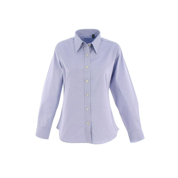 Uneek - Women's/Ladies Pinpoint Oxford Full Sleeve Shirt - Long Sleeve - Light Blue - Size 3XL