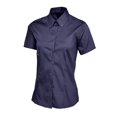 thumbnail image 1 of Uneek - Women's/Ladies Pinpoint Oxford Half Sleeve Shirt - 70% Combed Cotton - Navy - Size 4XL, 1 of 1
