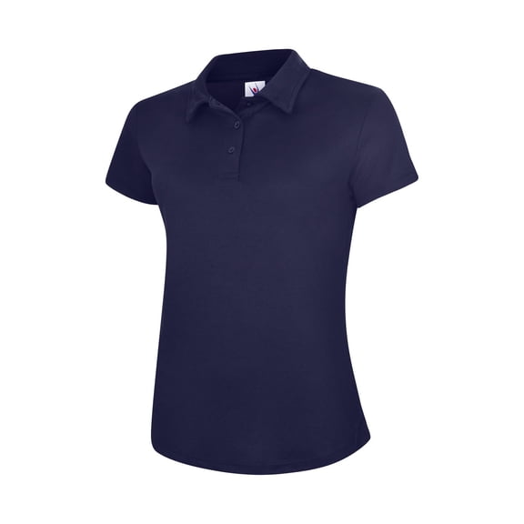 Uneek - Women's/Ladies Super Cool Workwear Poloshirt - 100% Polyester Pique Breathable Fabric with Wickin - Navy - Size L
