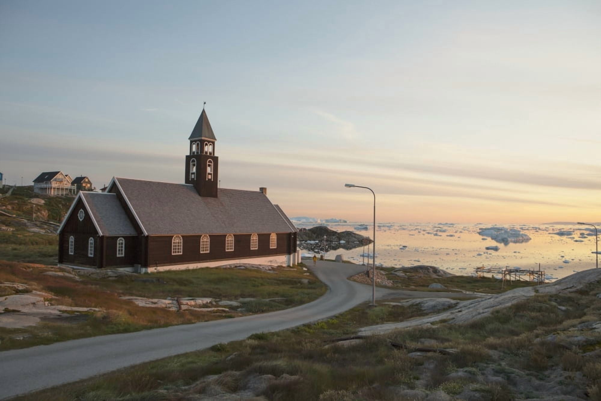 Unesco World Heritage Site Greenland Zion Church built in 1782 Ilulissat (Jakobshavn) Canvas Art - Toby Adamson Design Pics (38 x 24)