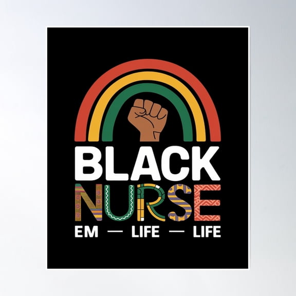 Uneteenth Black Nurse Poster Wall Art, Modern Wall Decor, 8x12 UNFRAMED