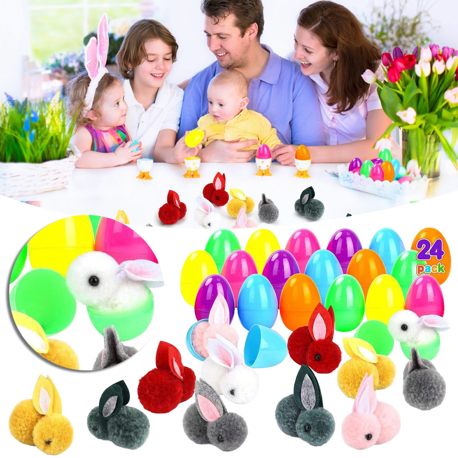 Unfilled Easter Eggs, 12Pcs Empty Plastic Eggs Fillable with Candy, Presents for Toy Basket, Easter Decorations Toy Egg Basket - Boys and Girls