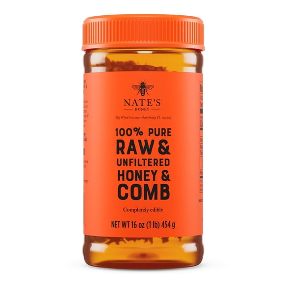 Unfiltered Honey And Comb - Nate S 100 16Oz. Jar Pure Raw 16Oz