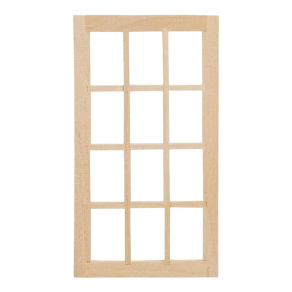 Unfinish Wooden Dollhouses Window Door For Painting Craft Projects And Miniature Arrangement