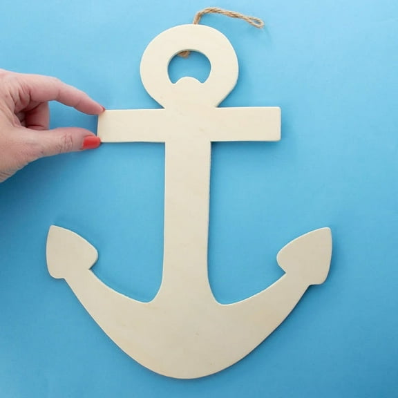 Factory Direct Craft Unfinished Anchor Wood Cutouts - 12 Pieces