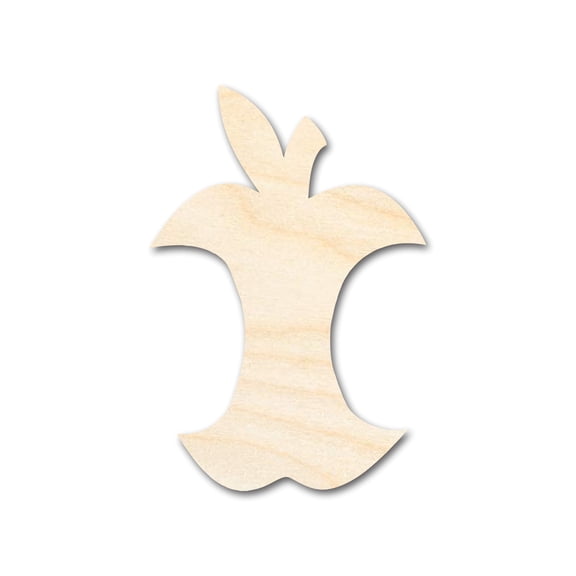 Unfinished Apple Core Shape | DIY Craft Cutout 10" / 1/2"