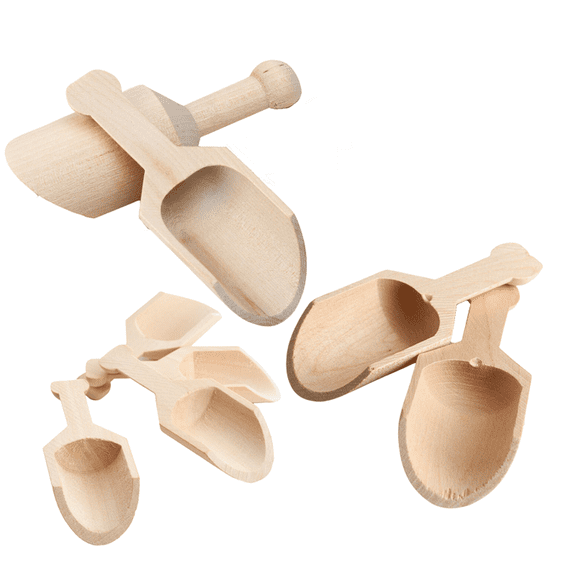 Unfinished Assorted Solid Birch Wooden Scoops: Let Your Creativity Flow