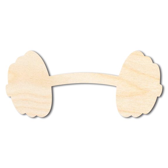 Unfinished Barbell Shape | DIY Craft Cutout 10" / 3/4"