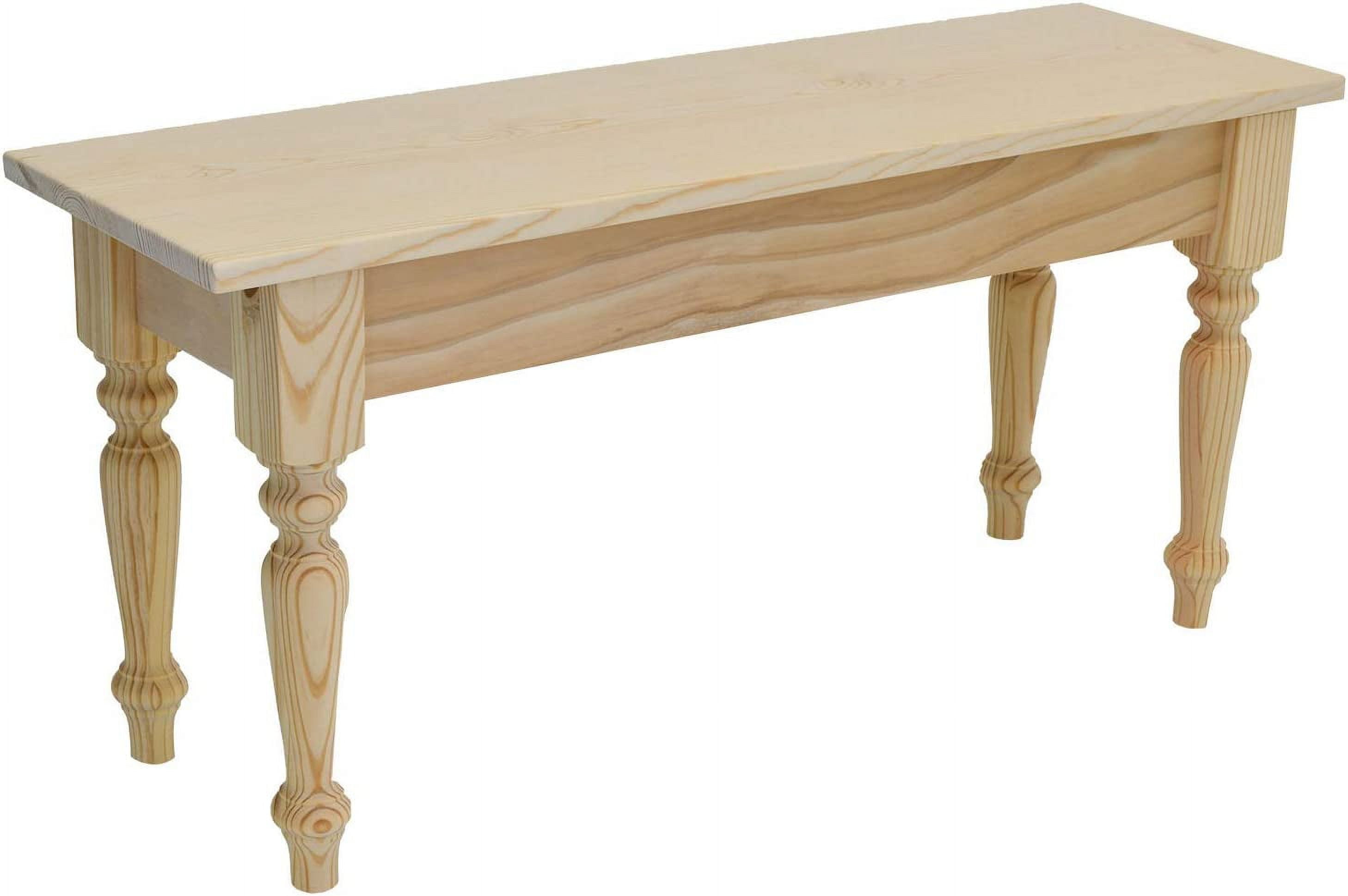 Unfinished Bench with Turned Legs (66) - Walmart.com
