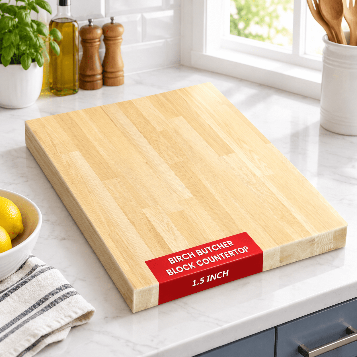 Unfinished Birch Butcher Block Countertop, 30