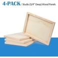 thumbnail image 1 of Unfinished Birch Wood Canvas Panels Kit, 4 Pack of 9x12’’ Studio 3/4’’ Deep Cradle Boards for Pouring Art, Crafts, Painting and More, 1 of 4