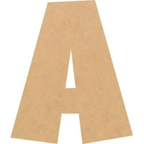 Unfinished Bold Wood Letter A, Craft Alphabet 3'' Tall MDF Wall Décor, Superboom Font
