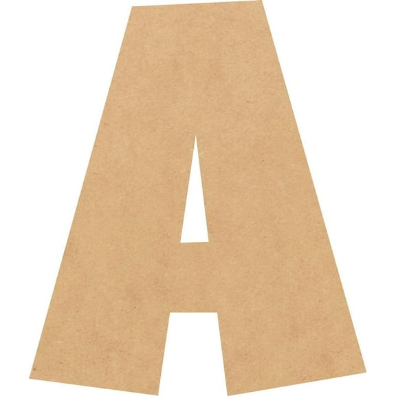 Unfinished Bold Wood Letter A, Craft Alphabet 7'' Tall MDF Wall Décor, Superboom Font