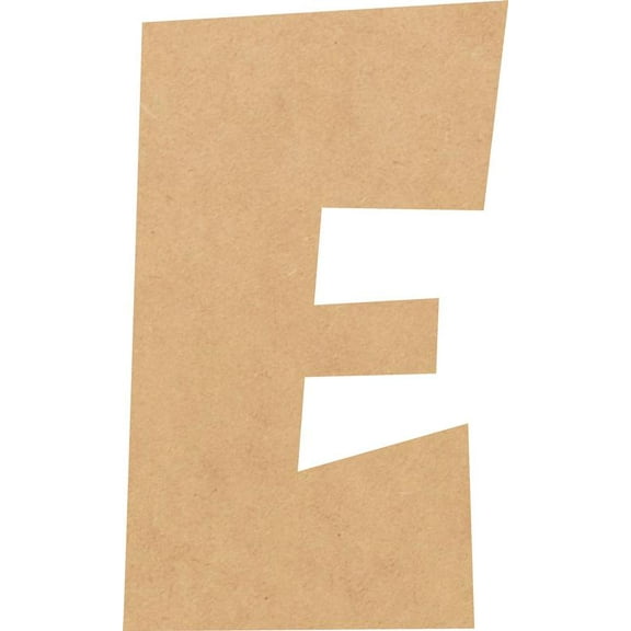 Unfinished Bold Wood Letter E, Craft Alphabet 7'' Tall MDF Wall Décor, Superboom Font