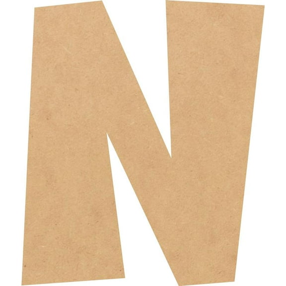 Unfinished Bold Wood Letter N, Craft Alphabet 10'' Tall MDF Wall Décor, Superboom Font