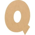 thumbnail image 1 of Unfinished Bold Wood Letter Q, Craft Alphabet 6'' Tall MDF Wall Décor, Superboom Font, 1 of 3