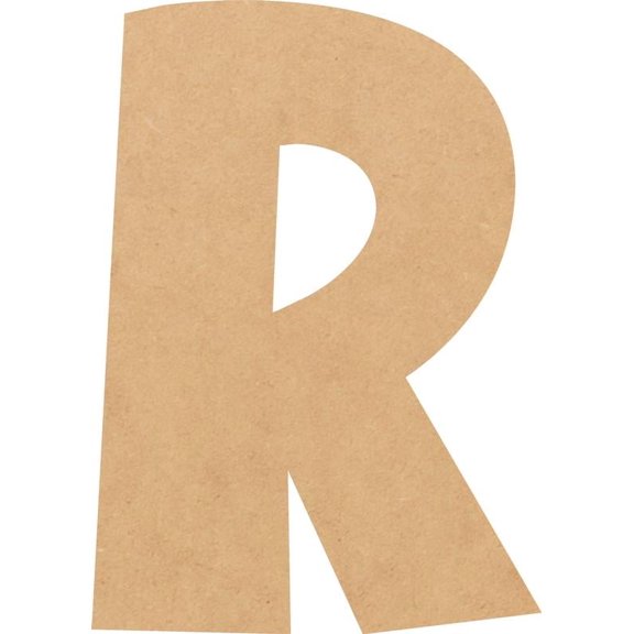 Unfinished Bold Wood Letter R, Craft Alphabet 7'' Tall MDF Wall Décor, Superboom Font