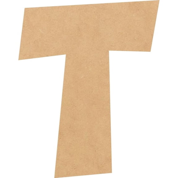 Unfinished Bold Wood Letter T, Craft Alphabet 10'' Tall MDF Wall Décor, Superboom Font