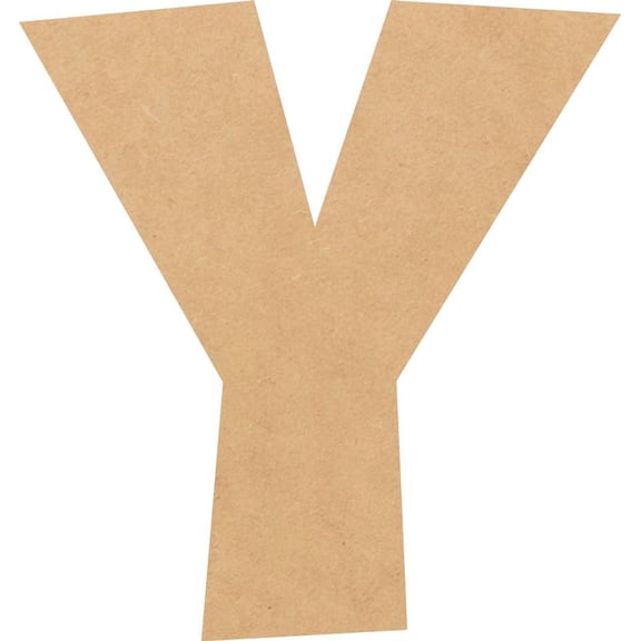 Unfinished Bold Wood Letter Y, Craft Alphabet 6'' Tall MDF Wall Décor, Superboom Font