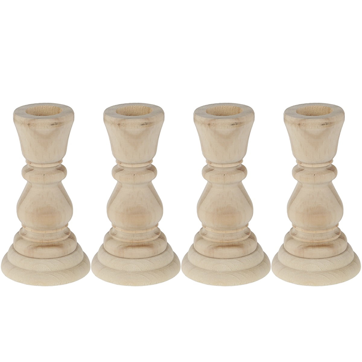 Unfinished Candlestick Holders Wooden Candle Holder Classic Farmhouse