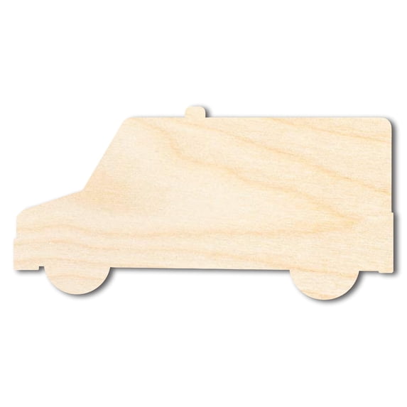 Unfinished Cartoon Ambulance Shape | DIY Craft Cutout 18" / 3/4"