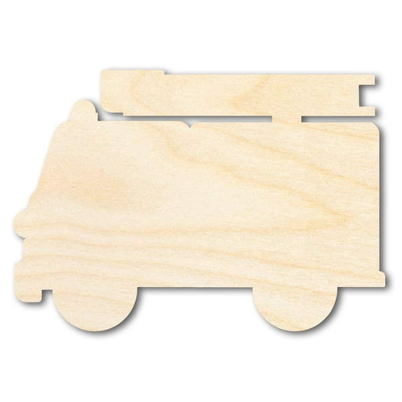 Unfinished Cartoon Fire Truck Shape | DIY Craft Cutout 18" / 1/2"