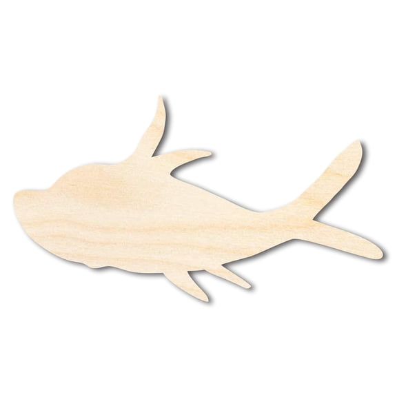 Unfinished Cartoon Fish Wood Cutout Shape | DIY Craft Cutout 5" / 1/2"
