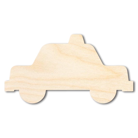 Unfinished Cartoon Police Car Shape | DIY Craft Cutout | up to 46" DIY 36" / 1/2"