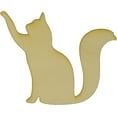Unfinished Cat with Raised Paw Wood Cut Out Available in a Variety of