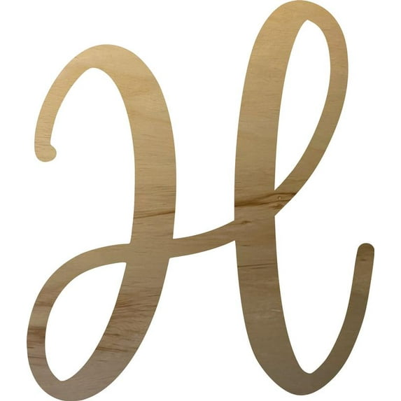 Unfinished Cheap Wood Letter H, Craft 10'' tall Wooden Alphabet Letters