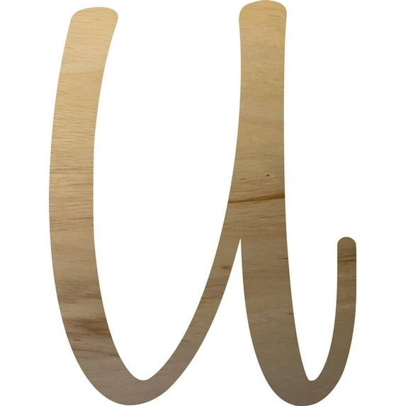 Unfinished Cheap Wood Letter U, Craft 10'' tall Wooden Alphabet Letters