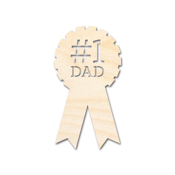 Unfinished Dad Ribbon Shape | DIY Craft Cutout 30" / 1/2"