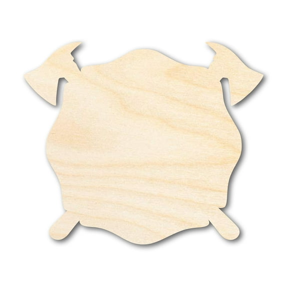 Unfinished Firefighter Symbol Shape | DIY Craft Cutout 4" / 1/4"