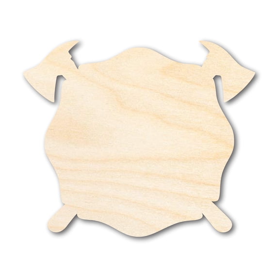 Unfinished Firefighter Symbol Shape | DIY Craft Cutout 5" / 1/2"