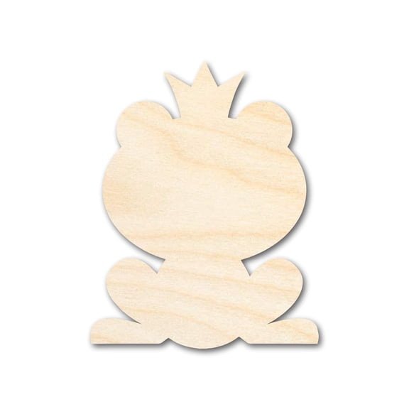 Unfinished Frog Prince Wood Cutout Shape | DIY Craft Cutout 4" / 1/4"
