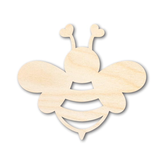Unfinished Heart Bee Shape | DIY Craft Cutout 12" / 1/8"