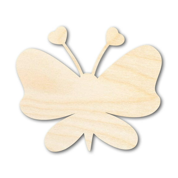 Unfinished Heart Butterfly Shape 6" / 1/8"