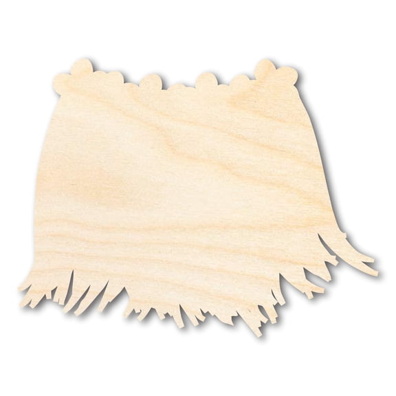 Unfinished Hula Grass Skirt Shape | DIY Craft Cutout 3" / 1/2"
