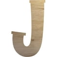 thumbnail image 1 of Unfinished Lemon Spark Wood Letter J, Paintable 10'' Tall Craft Wooden Letter, 1 of 5