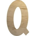 thumbnail image 1 of Unfinished Lemon Spark Wood Letter Q, Paintable 10'' Tall Craft Wooden Letter, 1 of 5
