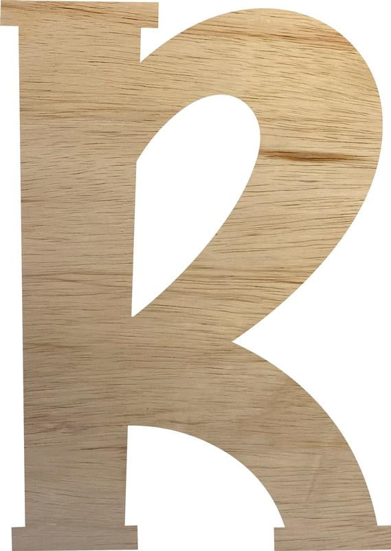 Unfinished Lemon Spark Wood Letter R, Paintable 10'' Tall Craft Wooden ...