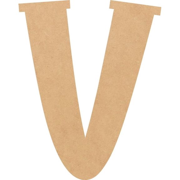 Unfinished MDF 16'' Tall Lemon Spark Letters DIY V, Paintable Craft