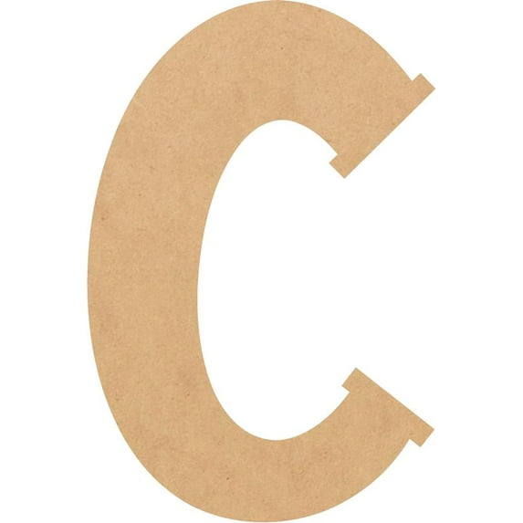 Unfinished MDF 4'' Tall Lemon Spark Letters DIY C, Paintable Craft