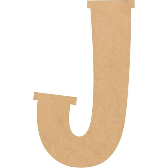 Unfinished MDF 7'' Tall Lemon Spark Letters DIY J, Paintable Craft