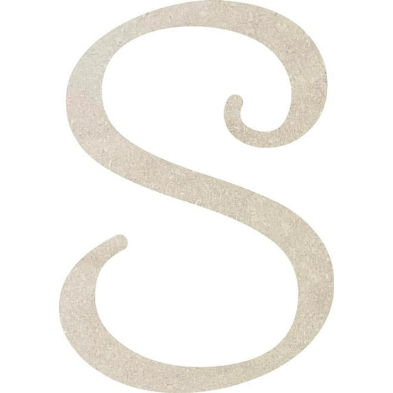 Unfinished MDF Letter S, Paintable 22'' Tall Small Wood Letter Love Is In The Air