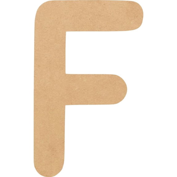 Unfinished MDF Wood Letter F, Craft Alphabet 6'' Tall MDF Wall Décor, Shadow Beamer