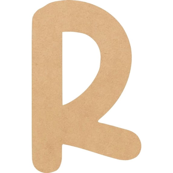 Unfinished MDF Wood Letter R, Craft Alphabet 8'' Tall DIY Wall Décor, Shadow Beamer