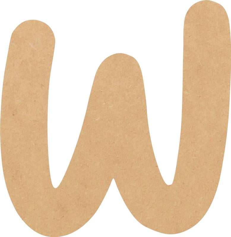Unfinished MDF Wood Letter W, Craft Alphabet 2'' Tall DIY Wall Décor ...